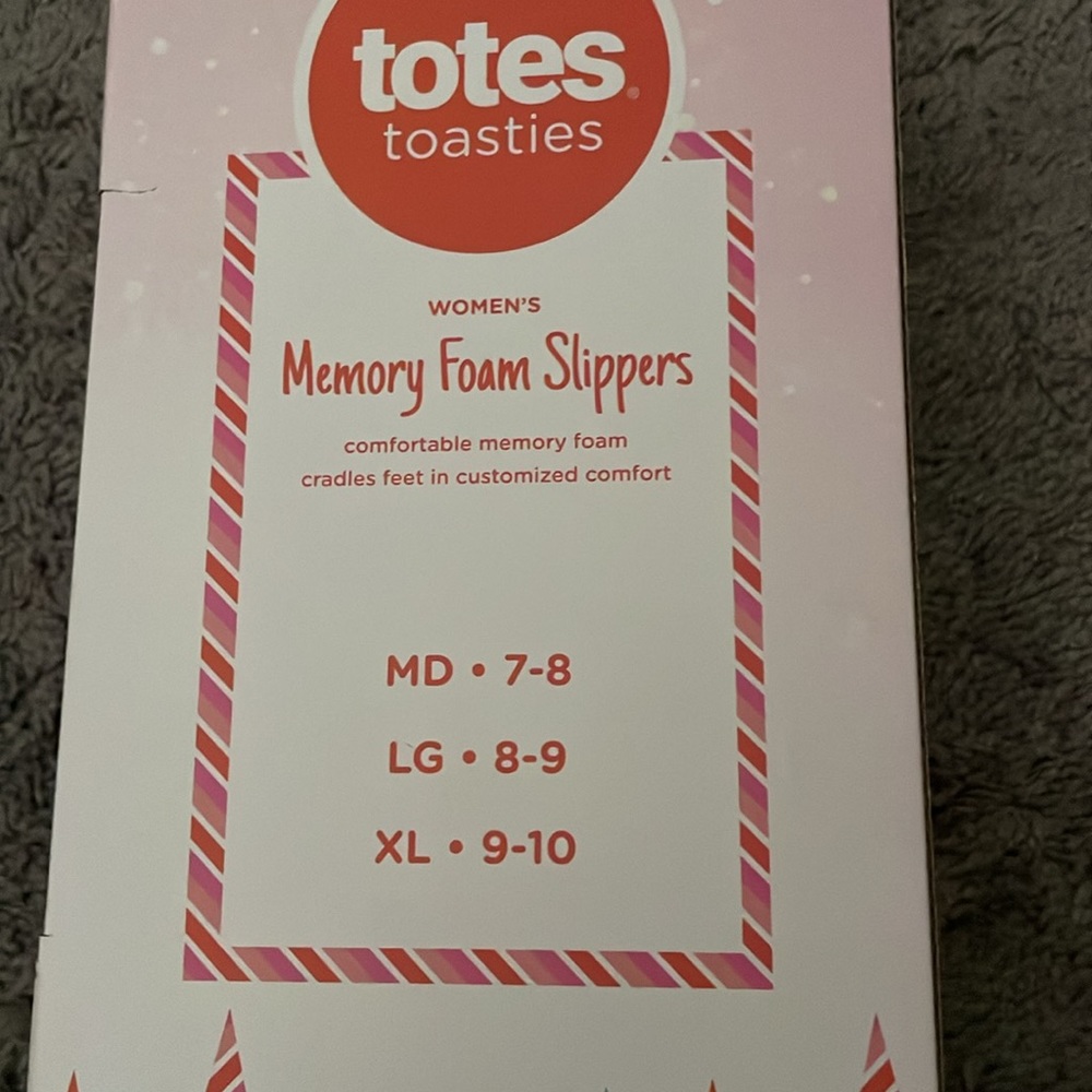 NWT Totes Toasties Women’s Memory Foam Slippers size XL 9 - 10 black slipon cozy - Picture 6 of 6
